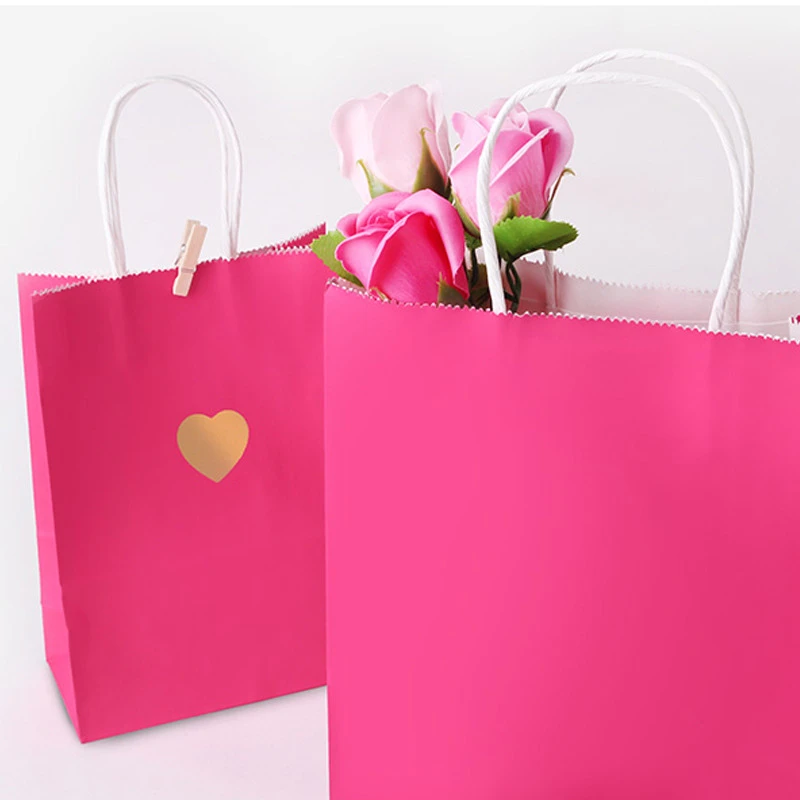 Rose red white kraft paper bag set Rose red white kraft paper bag set